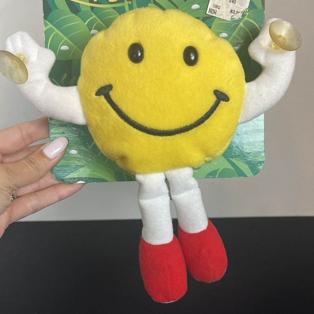 Vtg 1997 Special Effects 24K Smiley Face Grippits Bee Happy Stuffed Plush NOS - Picture 2 of 4